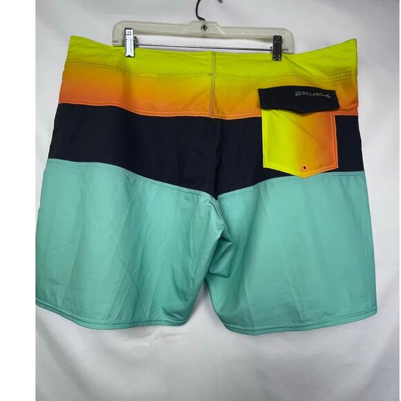 Billabong Platinum Mens 44 Blue/Yellow Color Block Board Shorts Swim Trunk - Picture 7 of 9